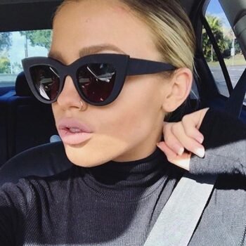 JIFANPAUL Cat-eye Sunglasses Anti-blue Light UV400 Big Box Sunglasses Dazzling Sunglasses Female Trendy Glasses Personality